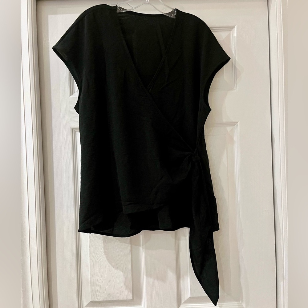 Women’s Black Wrap Top
